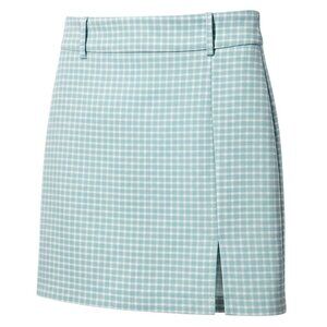 NWT Forever 21 Mini Skirt  Auqu/white Checkered Mini Pencil Above Knee Stretch M